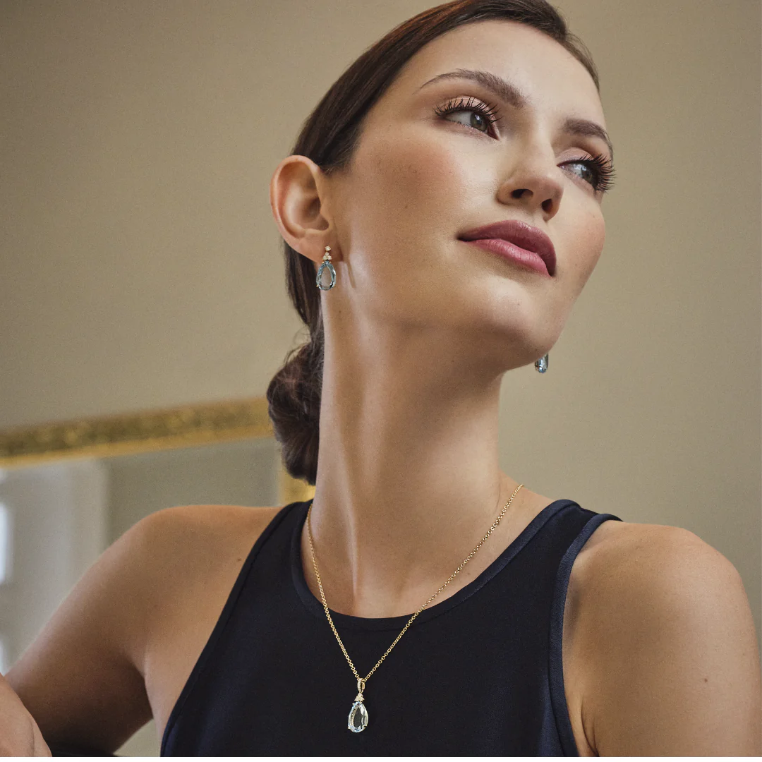 Candy Blue Topaz and Diamond Pendant - Image 3