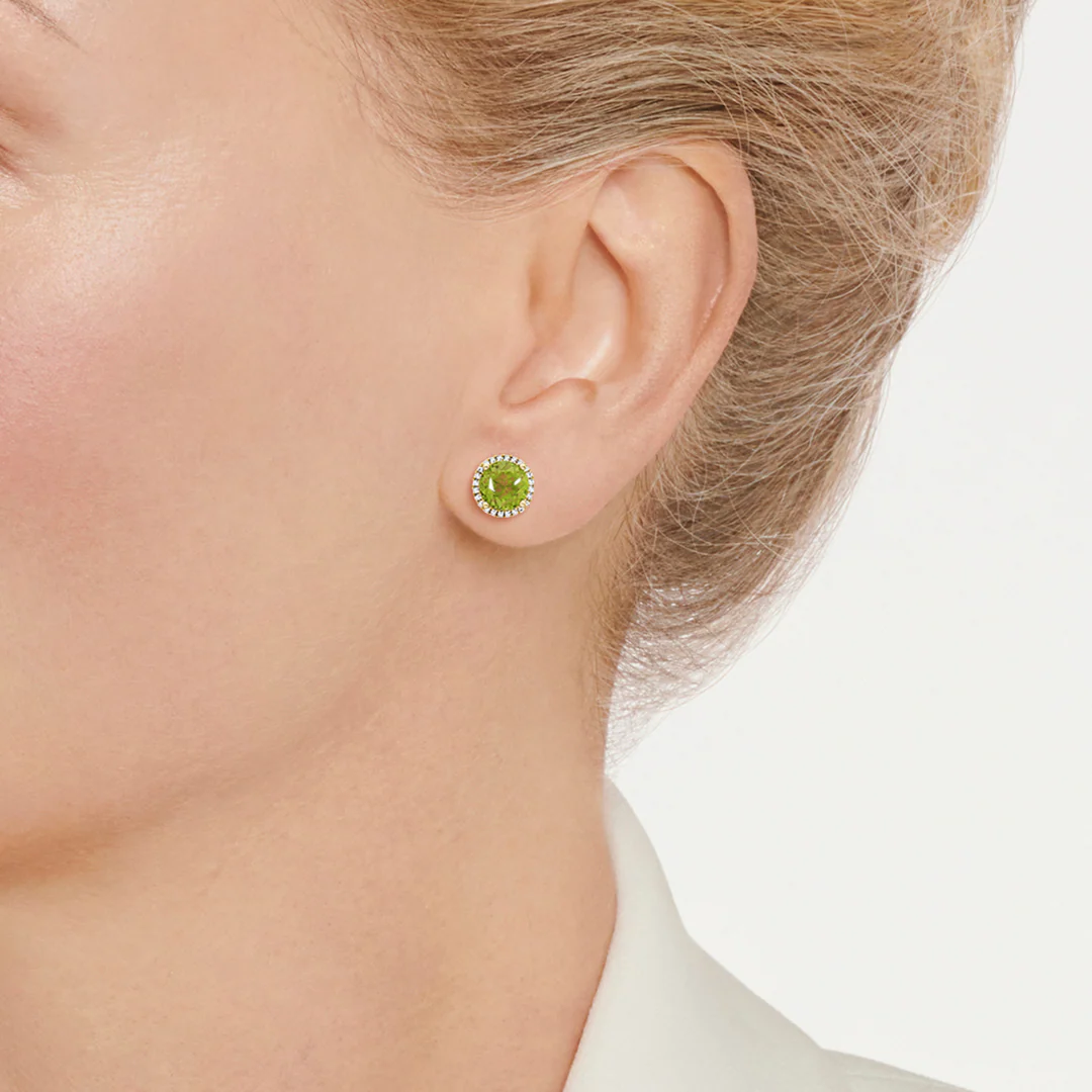 Grace Peridot and Diamond Stud Earrings - Image 3