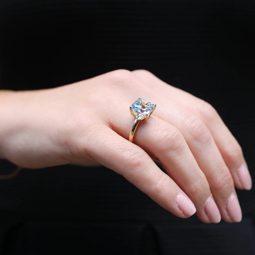 Kiki Cushion Blue Topaz Ring - Image 3