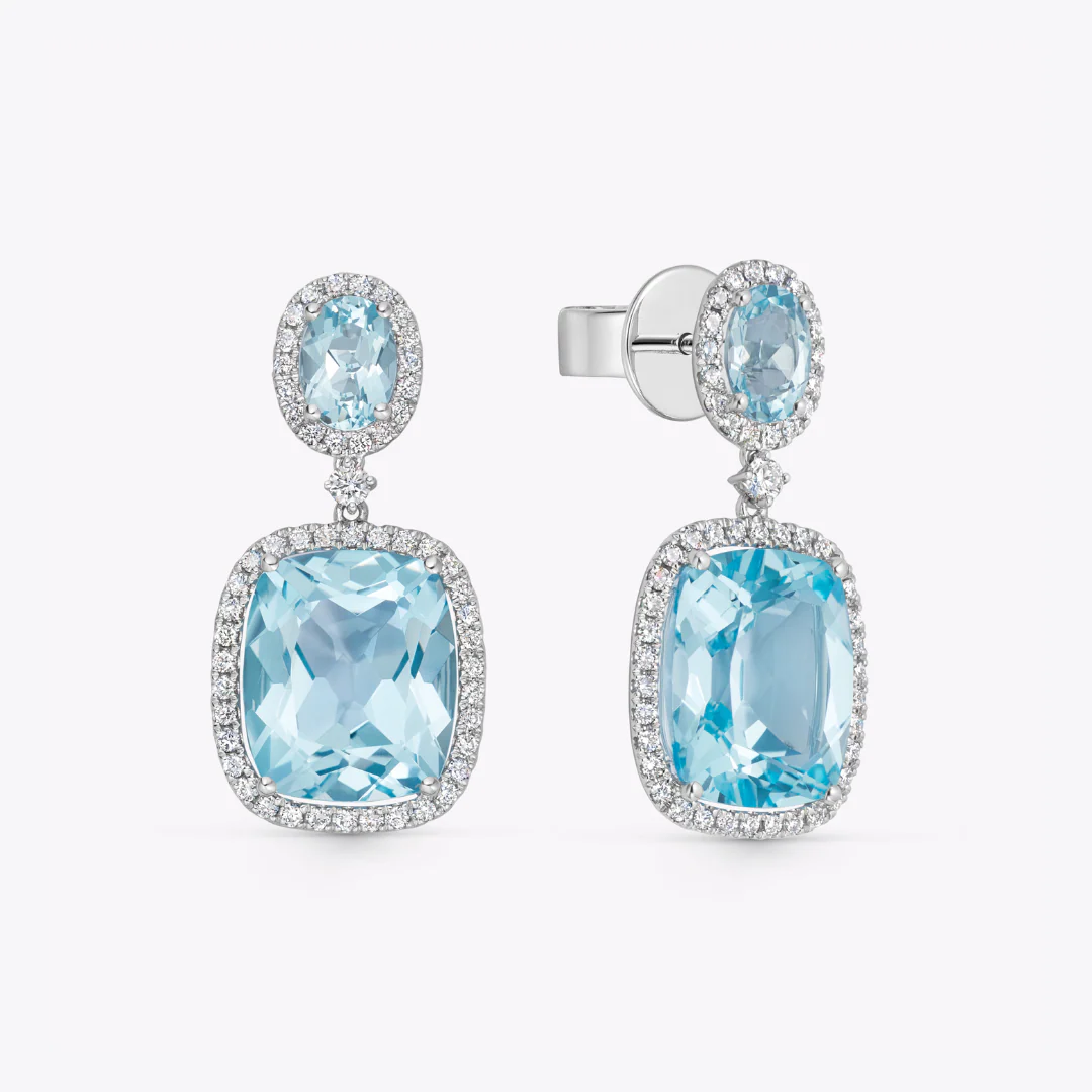 Signatures Blue Topaz and Diamond Drop Earrings - Image 3